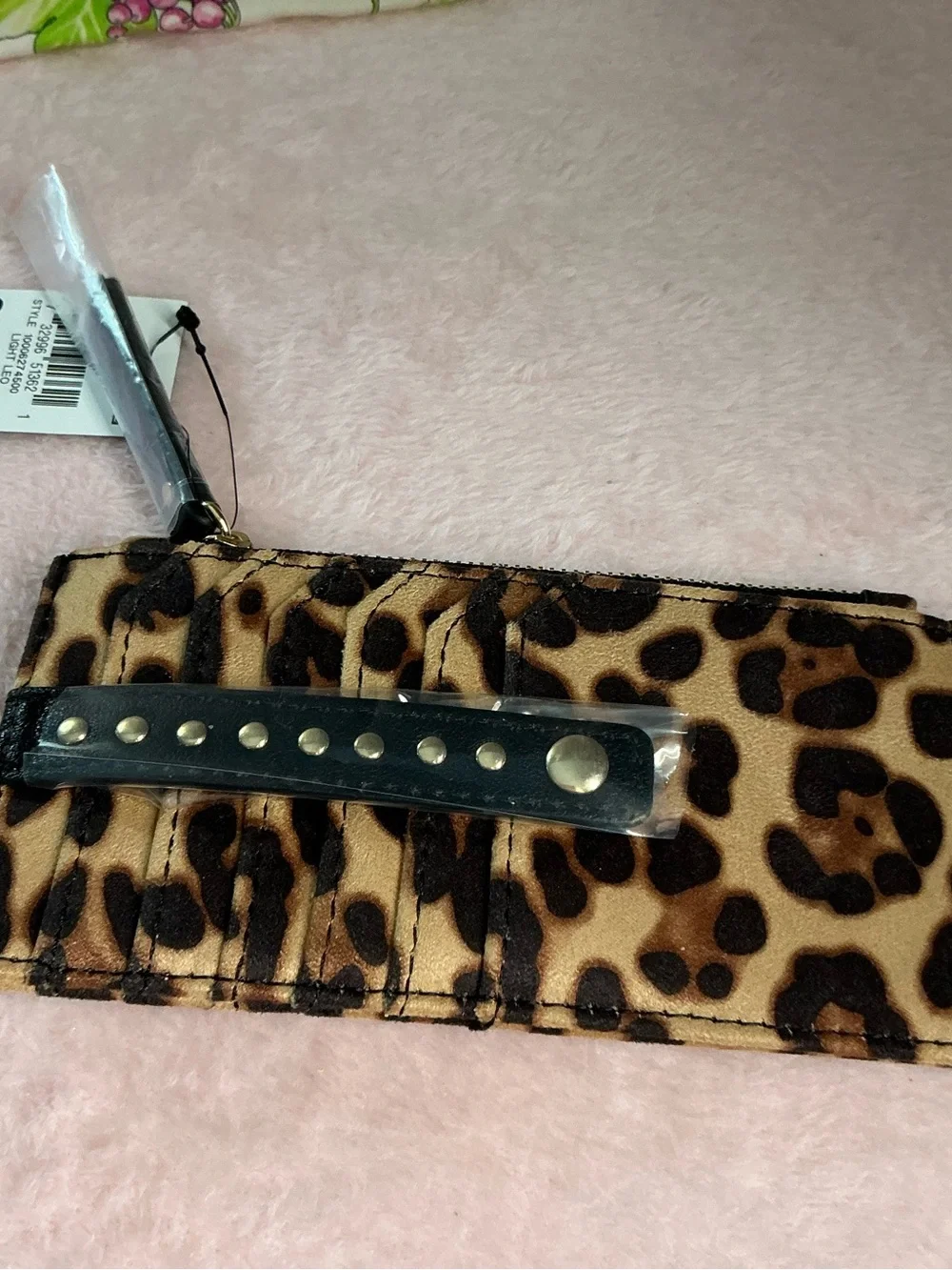 INC International Concepts Leopard Print Wristlet Card Case - Brown & Black